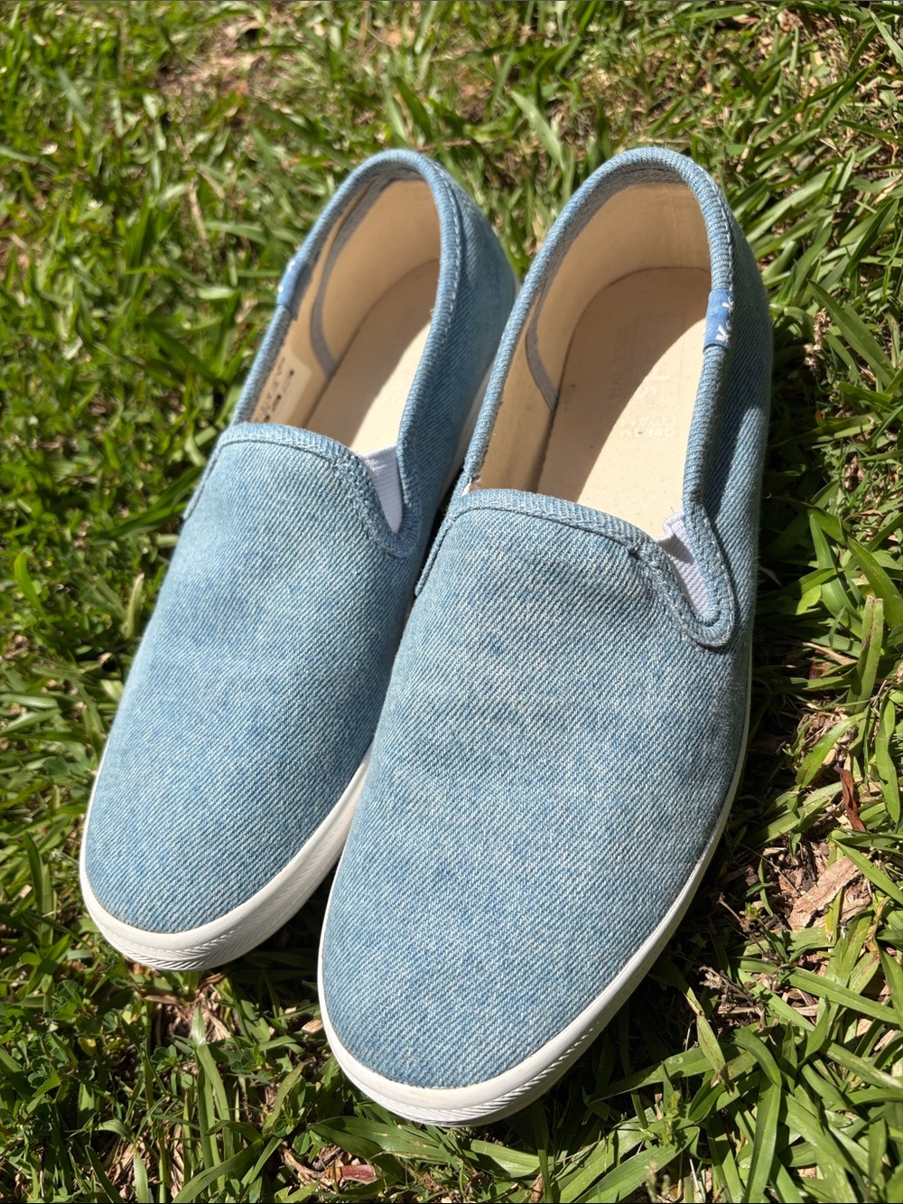 Keds Light Denim Blue Slip-On Sneakers - Picture 2 of 6